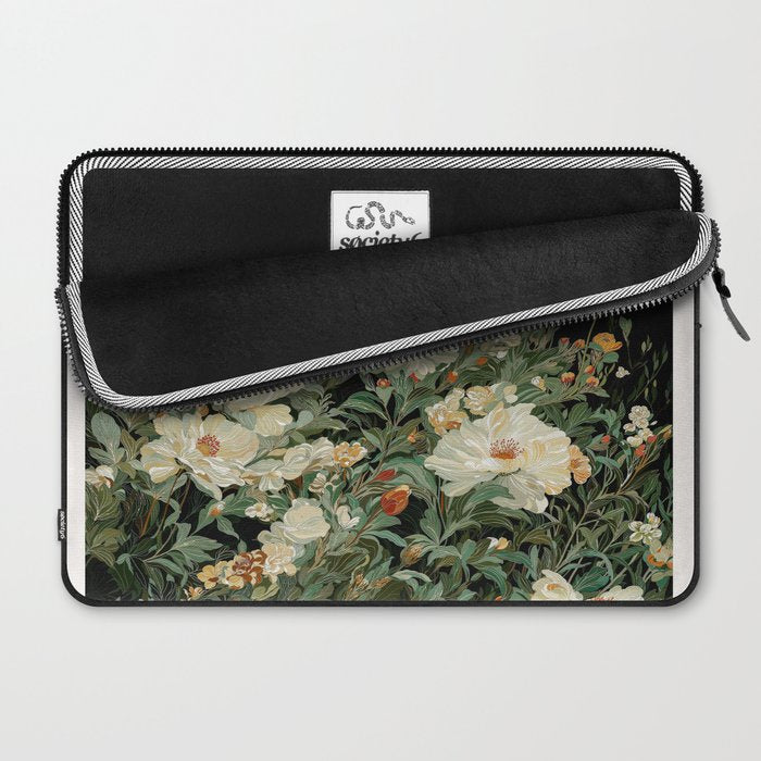 William Morris sage green Autumn Floral Print Art Nouveau maximalist wall art fall Flower Poster Laptop Sleeve Gallery Image 2