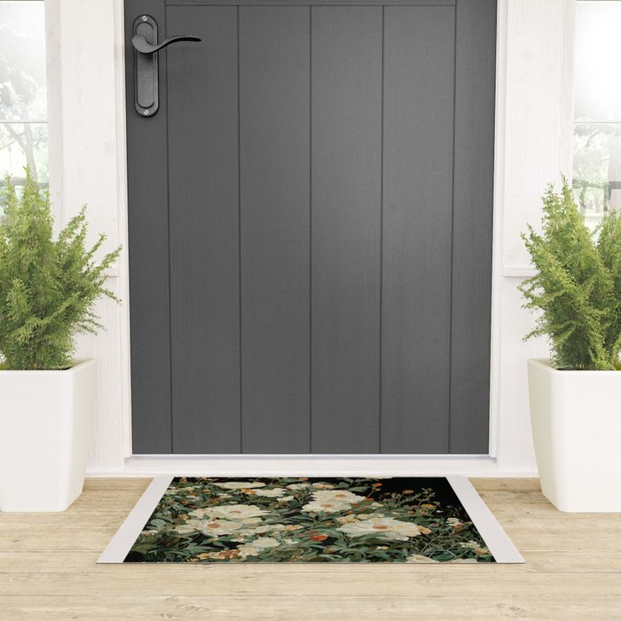 William Morris sage green Autumn Floral Print Art Nouveau maximalist wall art fall Flower Poster Welcome Mat Gallery Image 3