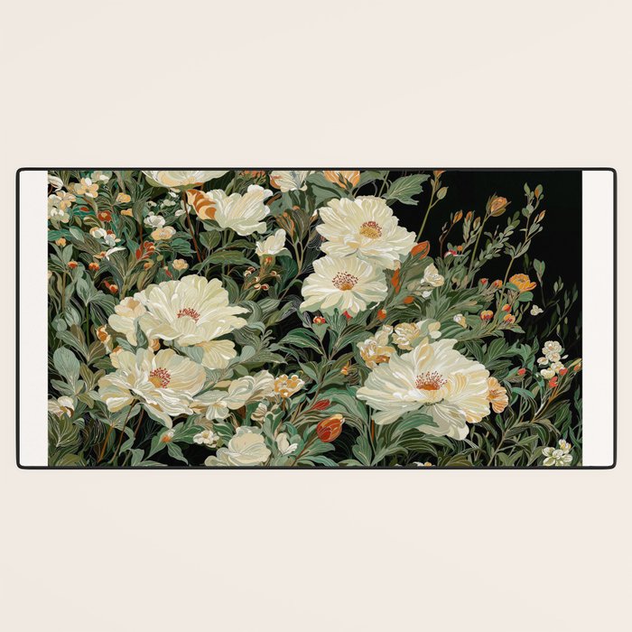 William Morris sage green Autumn Floral Print Art Nouveau maximalist wall art fall Flower Poster Desk Mat Gallery Image 3