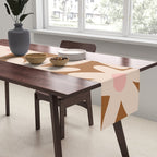 Daisy Time Retro Floral Pattern in Chocolate Brown and Blush Table Runner Gallery Image 2