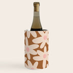Daisy Time Retro Floral Pattern in Chocolate Brown and Blush Wine Chiller Gallery Image 3