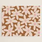 Daisy Time Retro Floral Pattern in Chocolate Brown and Blush Jigsaw Puzzle Gallery Image 1