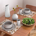 Daisy Time Retro Floral Pattern in Chocolate Brown and Blush Placemat Gallery Image 2