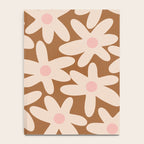 Daisy Time Retro Floral Pattern in Chocolate Brown and Blush Notebook Gallery Image 4