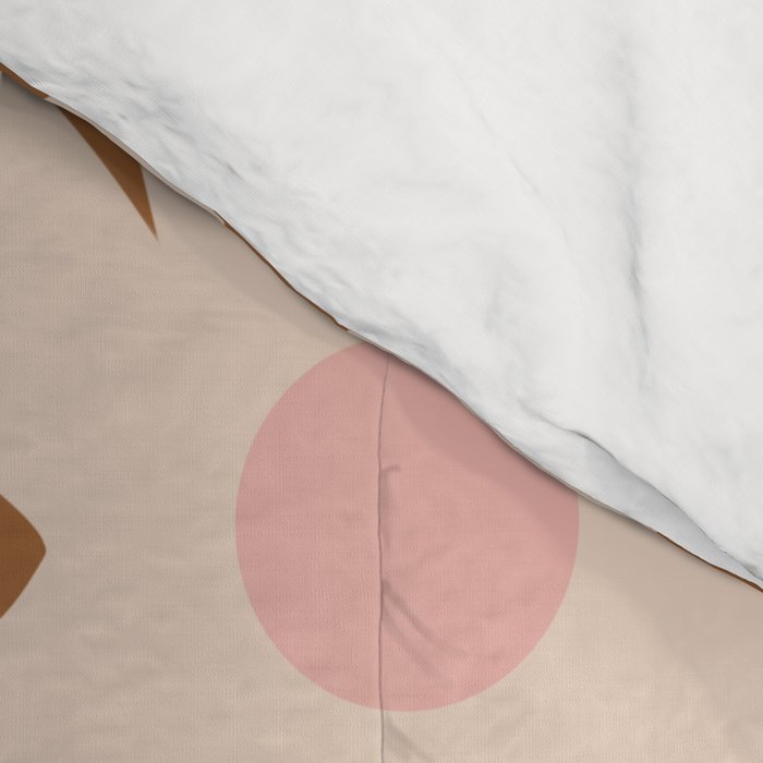 Daisy Time Retro Floral Pattern in Chocolate Brown and Blush Comforter Gallery Image 4