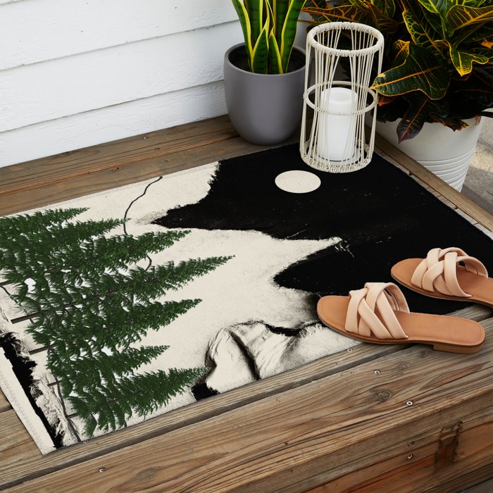 minimal collage/ Forest Outdoor Rug Gallery Image 2