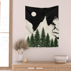 minimal collage/ Forest Wall Tapestry Gallery Image 2