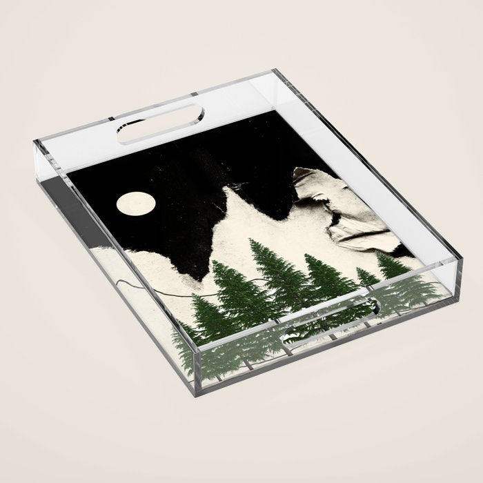 minimal collage/ Forest Acrylic Tray Gallery Image 1