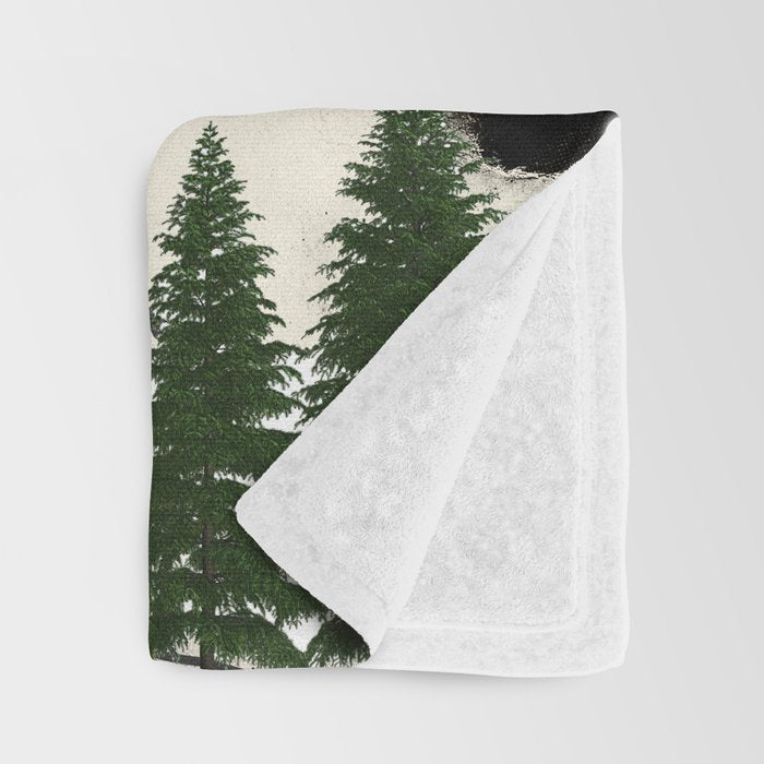 minimal collage/ Forest Throw Blanket Gallery Image 3