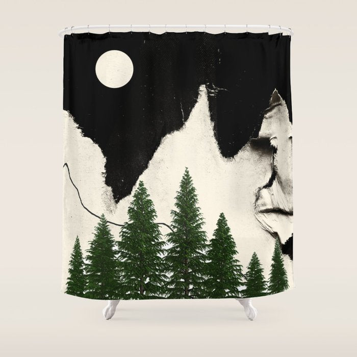 minimal collage/ Forest Shower Curtain Gallery Image 1