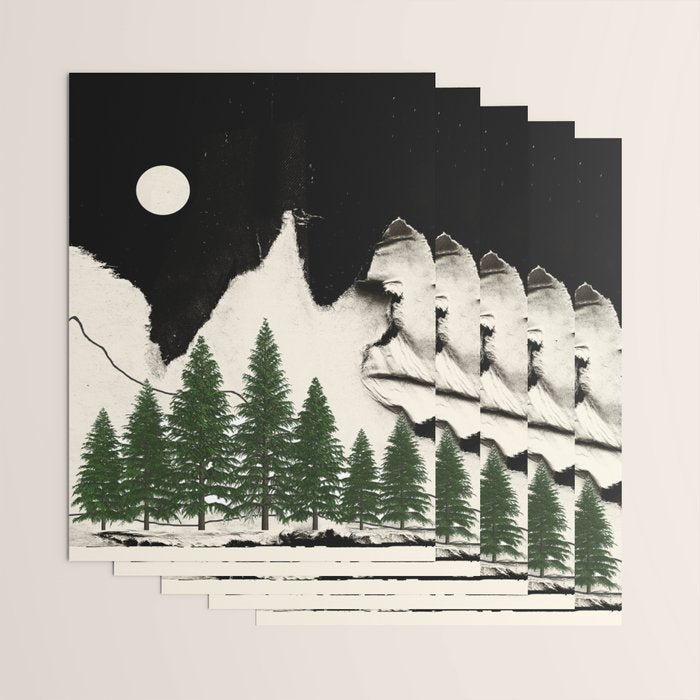 minimal collage/ Forest Wrapping Paper Gallery Image 3