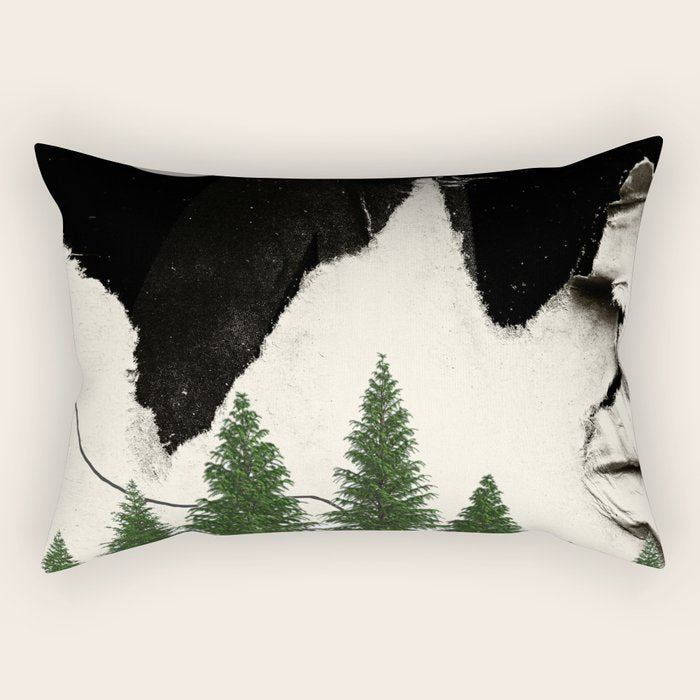 minimal collage/ Forest Rectangular Pillow Gallery Image 2