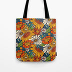 70s Retro Floral - Bold Tote Bag Gallery Image 1