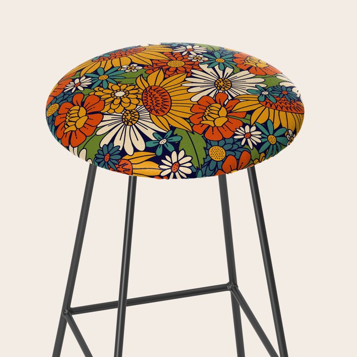 70s Retro Floral - Bold Stool Gallery Image 2