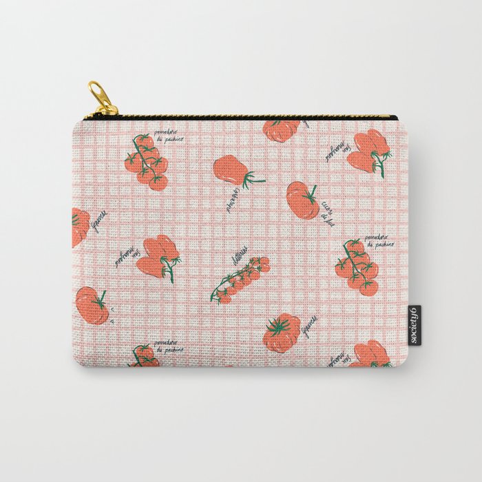 Italian Tomatoes on Gingham Carry All Pouch Gallery Image 1