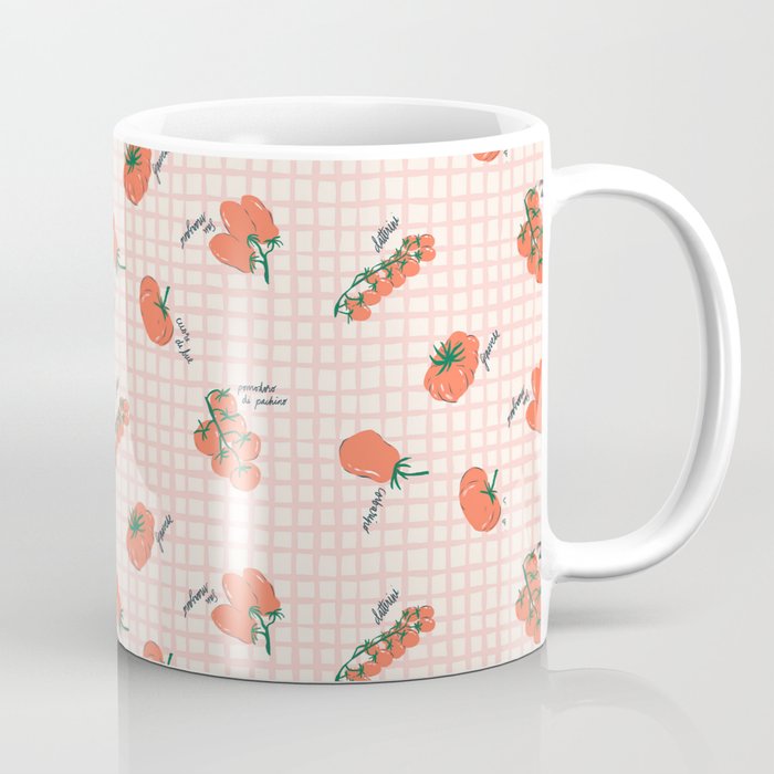 Italian Tomatoes on Gingham Coffee Mug Gallery Image 1