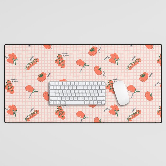 Italian Tomatoes on Gingham Desk Mat Gallery Image 1