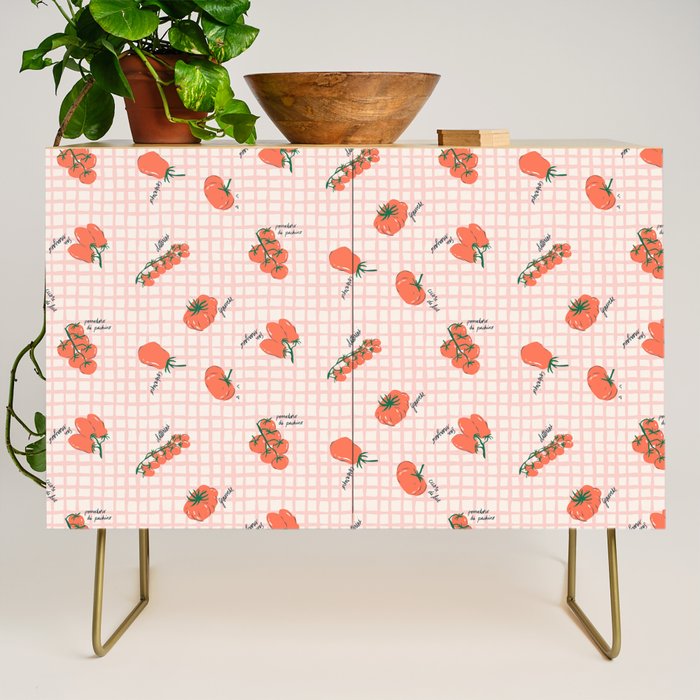 Italian Tomatoes on Gingham Credenza Gallery Image 1