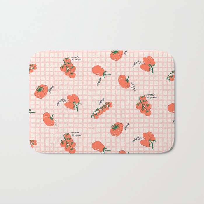 Italian Tomatoes on Gingham Bath Mat Gallery Image 1
