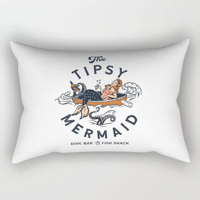 The Tipsy Mermaid Dive Bar & Fish Shack Rectangular Pillow Gallery Image 1