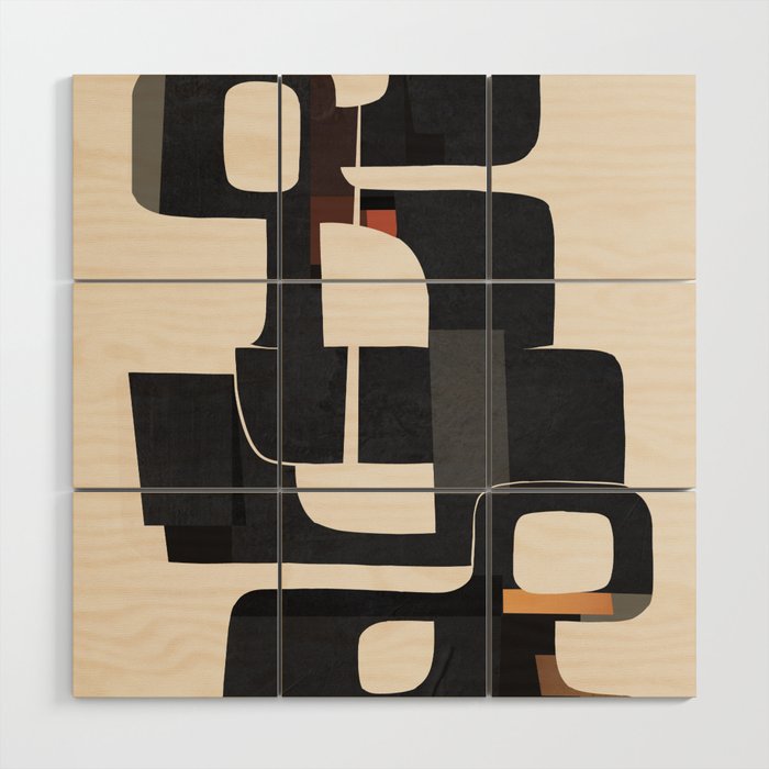 Modern Abstract Shapes 103 Wood Wall Art Gallery Image 1