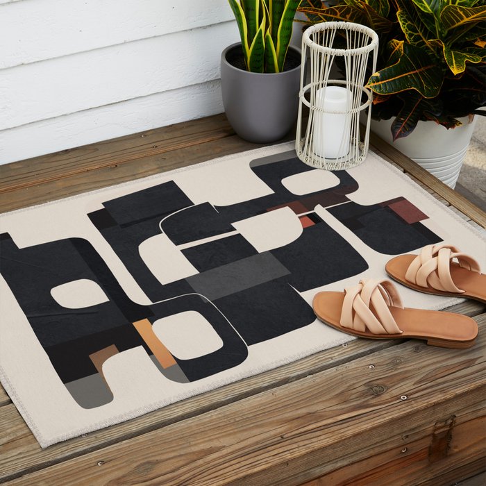 Modern Abstract Shapes 103 Outdoor Rug Gallery Image 2