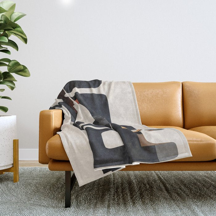 Modern Abstract Shapes 103 Throw Blanket Gallery Image 1