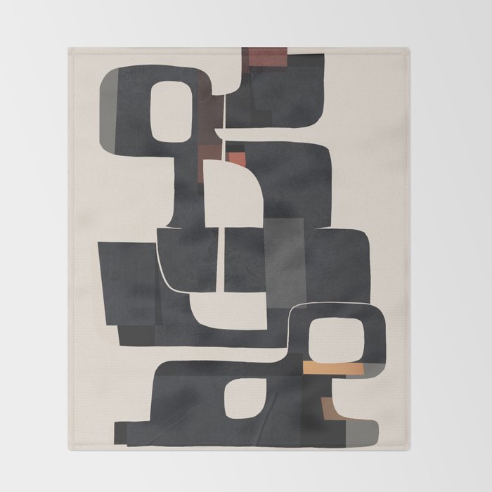 Modern Abstract Shapes 103 Throw Blanket Gallery Image 2