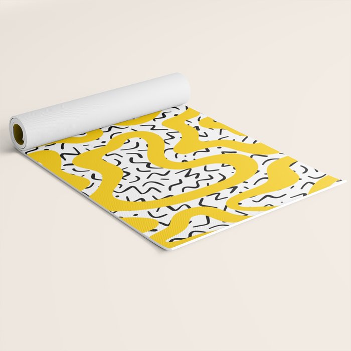 Wavy retro psychedelic pattern Yoga Mat Gallery Image 2