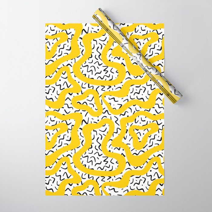 Wavy retro psychedelic pattern Wrapping Paper Gallery Image 1