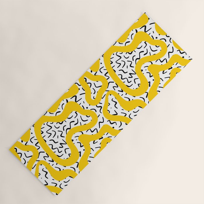 Wavy retro psychedelic pattern Yoga Mat Gallery Image 1