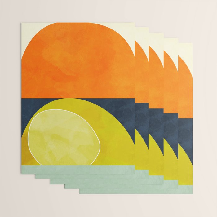 sun & moon abstract geometric shapes Wrapping Paper Gallery Image 3