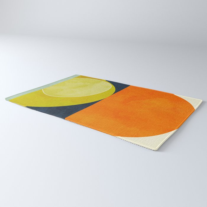 sun & moon abstract geometric shapes Rug Gallery Image 3