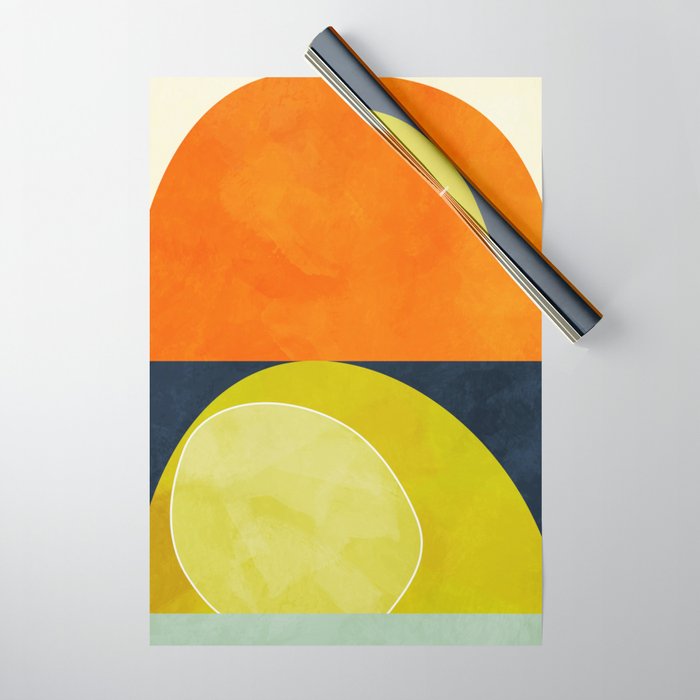 sun & moon abstract geometric shapes Wrapping Paper Gallery Image 1