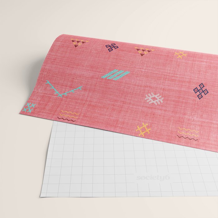 Cactus Silk Pattern in Pink Wrapping Paper Gallery Image 2