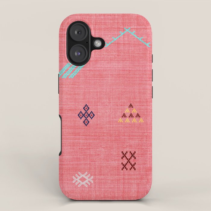 Cactus Silk Pattern in Pink iPhone Case Gallery Image 1