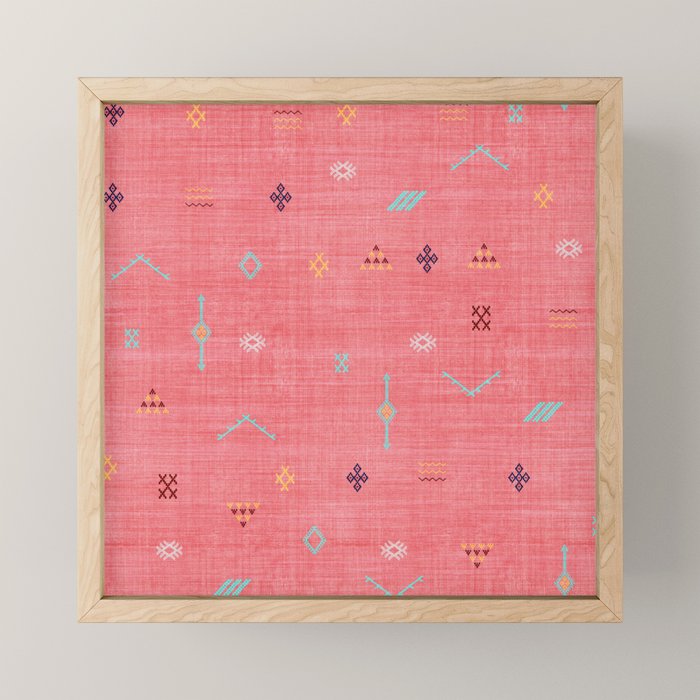 Cactus Silk Pattern in Pink Mini Art Print Gallery Image 1