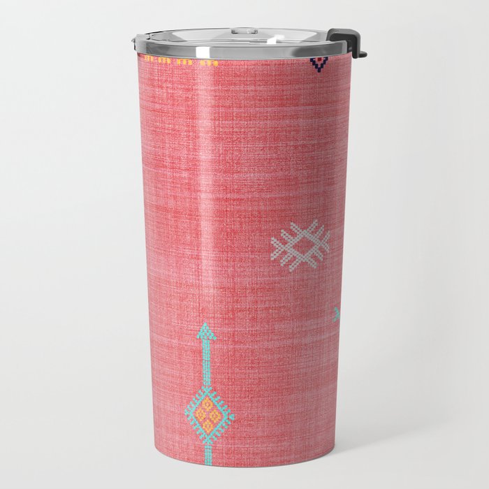 Cactus Silk Pattern in Pink Travel Mug Gallery Image 2