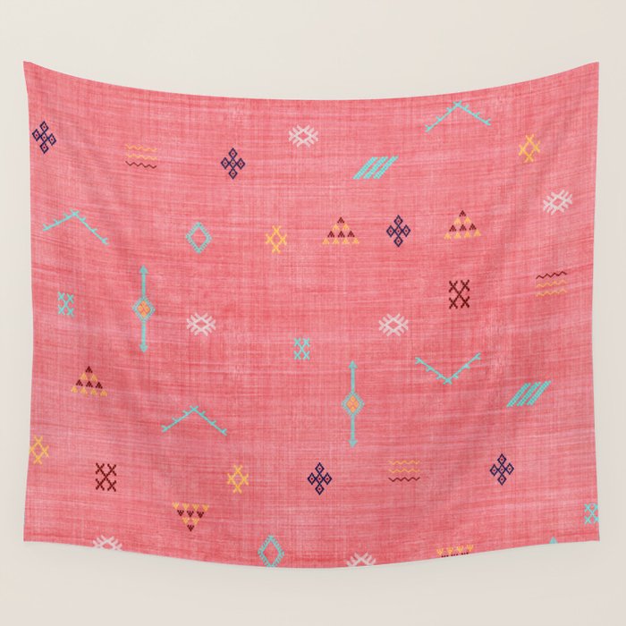 Cactus Silk Pattern in Pink Wall Tapestry Gallery Image 1