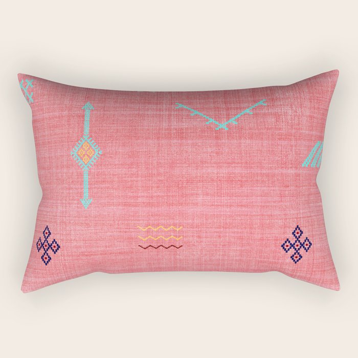 Cactus Silk Pattern in Pink Rectangular Pillow Gallery Image 1