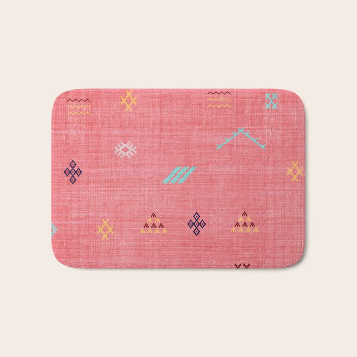 Cactus Silk Pattern in Pink Bath Mat Gallery Image 1