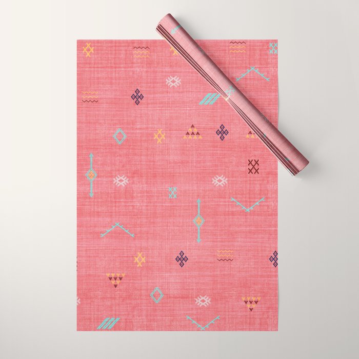 Cactus Silk Pattern in Pink Wrapping Paper Gallery Image 1