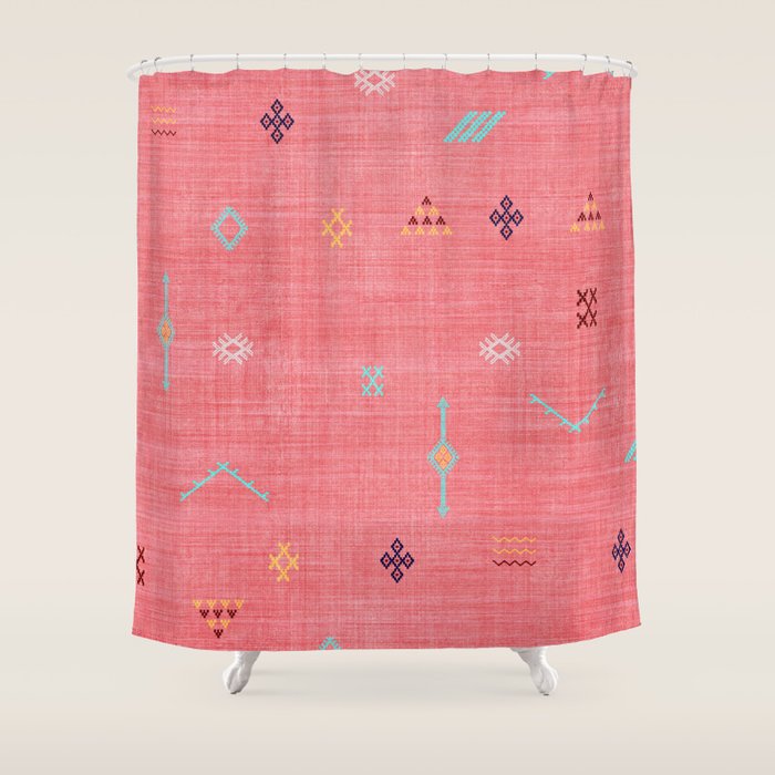 Cactus Silk Pattern in Pink Shower Curtain Gallery Image 1