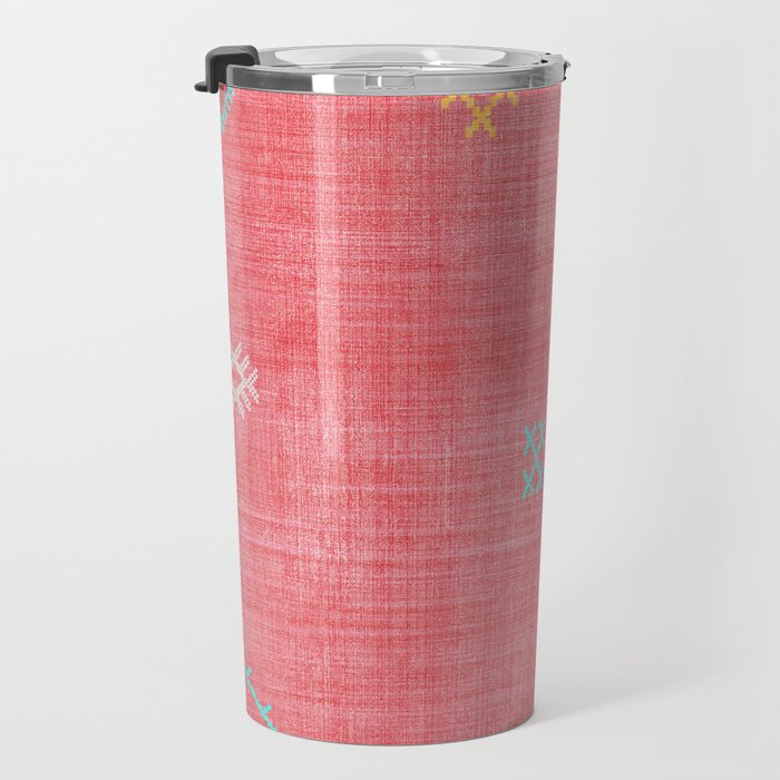 Cactus Silk Pattern in Pink Travel Mug Gallery Image 3