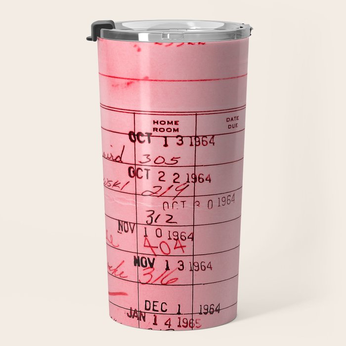 Library Card 23322 Pink Travel Mug Gallery Image 3