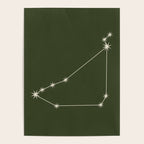 Capricorn Zodiac Star Constellation Line Art Moss Green Poster Gallery Image 4