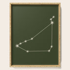 Capricorn Zodiac Star Constellation Line Art Moss Green Serving Tray Gallery Image 1