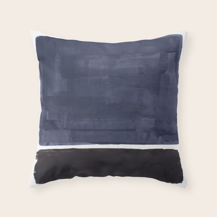 Navy Black Rothko Fun Colorful Mid Century Modern Abstract Painting Shapes Pattern Throw Pillow Gallery Image 6
