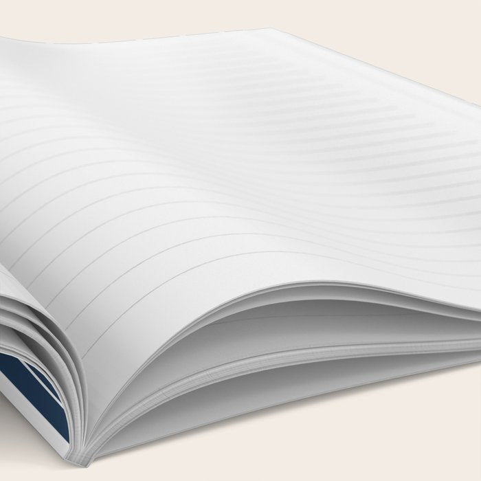 Mid Century Modern Geometric 106 in Navy Blue and Grey (Rainbow and Sun Abstraction) Notebook Gallery Image 2
