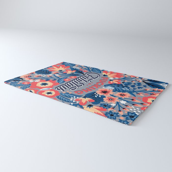 F*cking Fabulous - Denim & Coral Palette Rug Gallery Image 3
